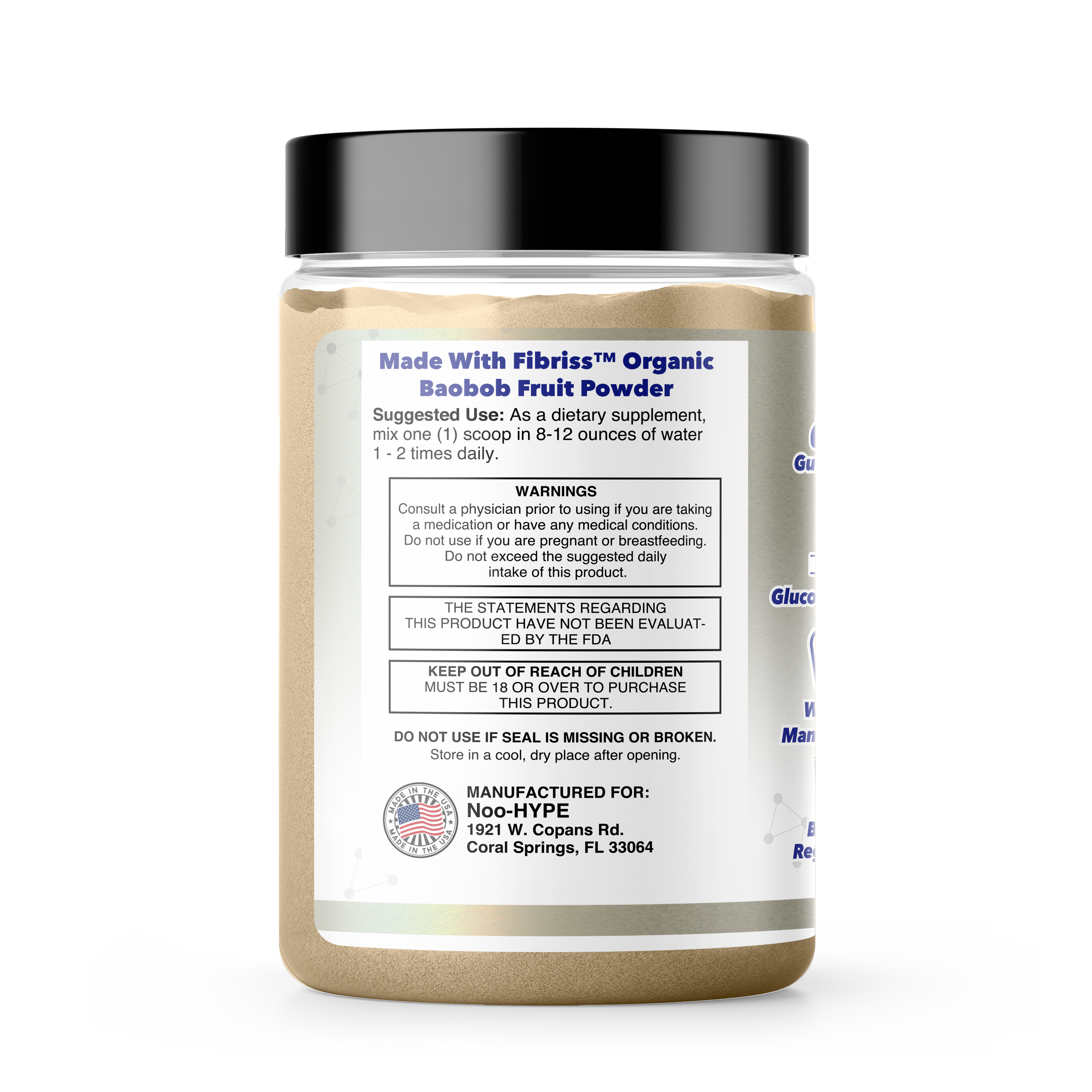 Noo-HYPE Gut First, 30 serving, Tropical Pineapple flavor, Premium Fiber and Gut Health Nootropic formula