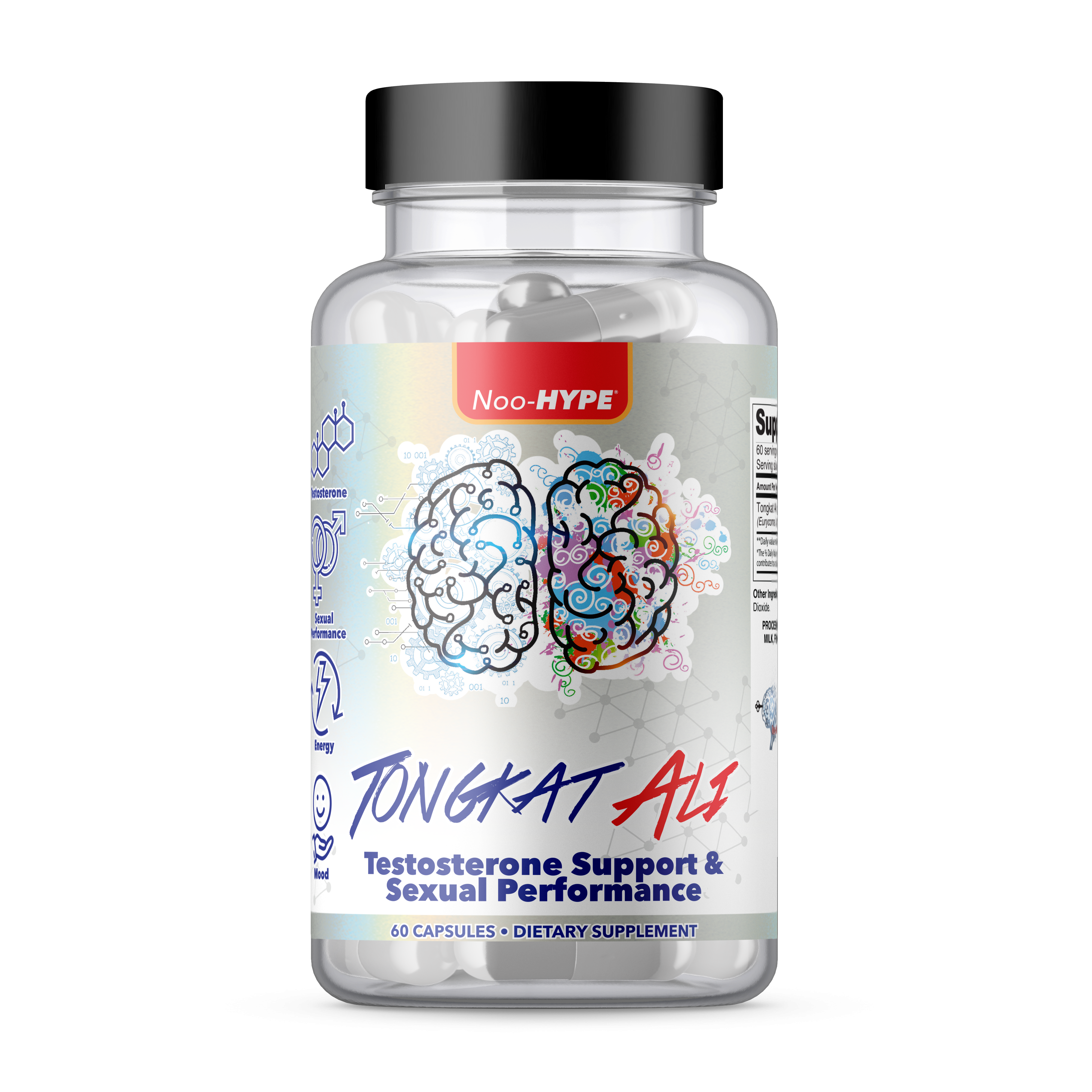 Noo-HYPE Tongkat Ali, 60 capsule Testosterone, energy, mood and sexual performance formula