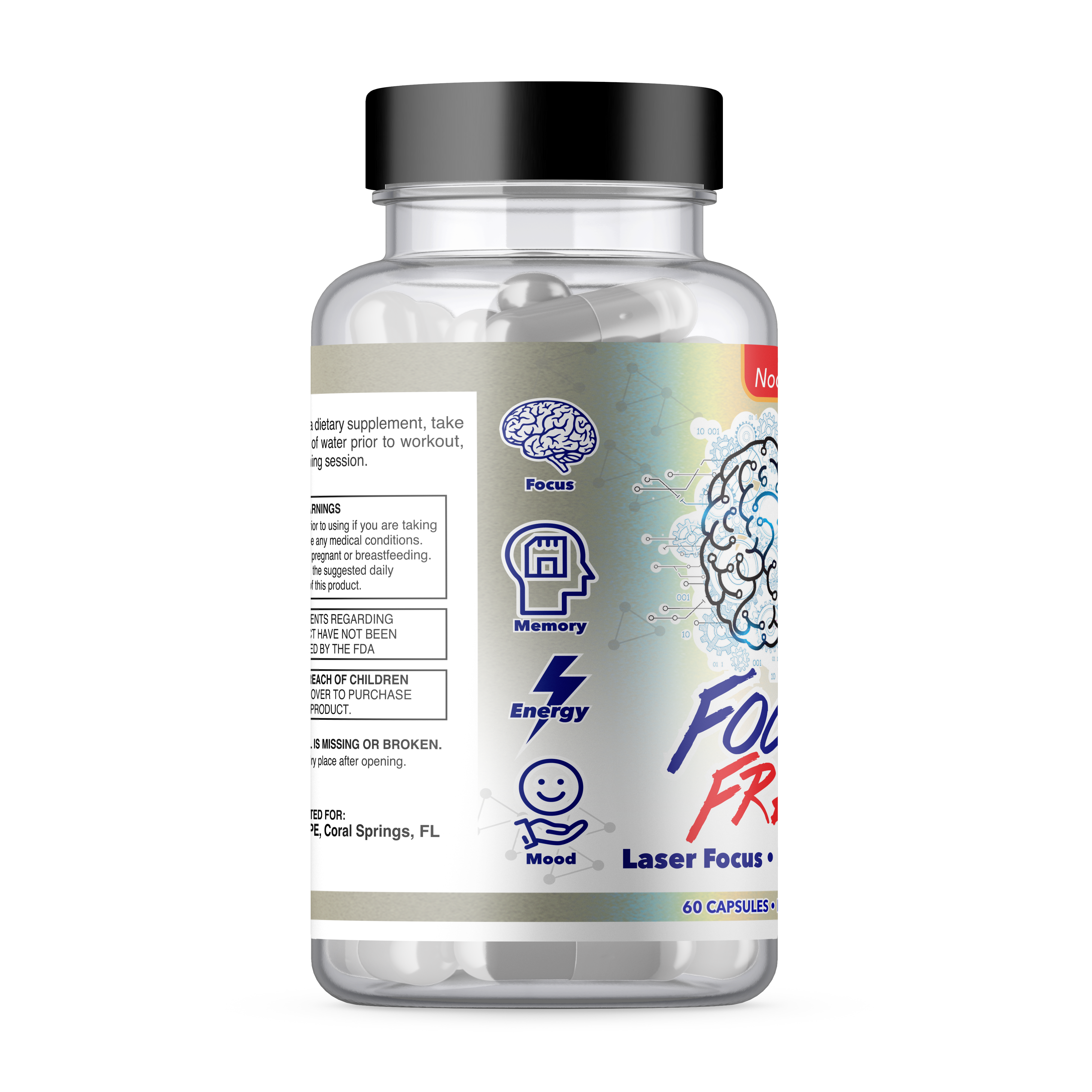 Noo-HYPE Focus Frenzy, 60 capsule, Laser Focus, Memory, Energy formula