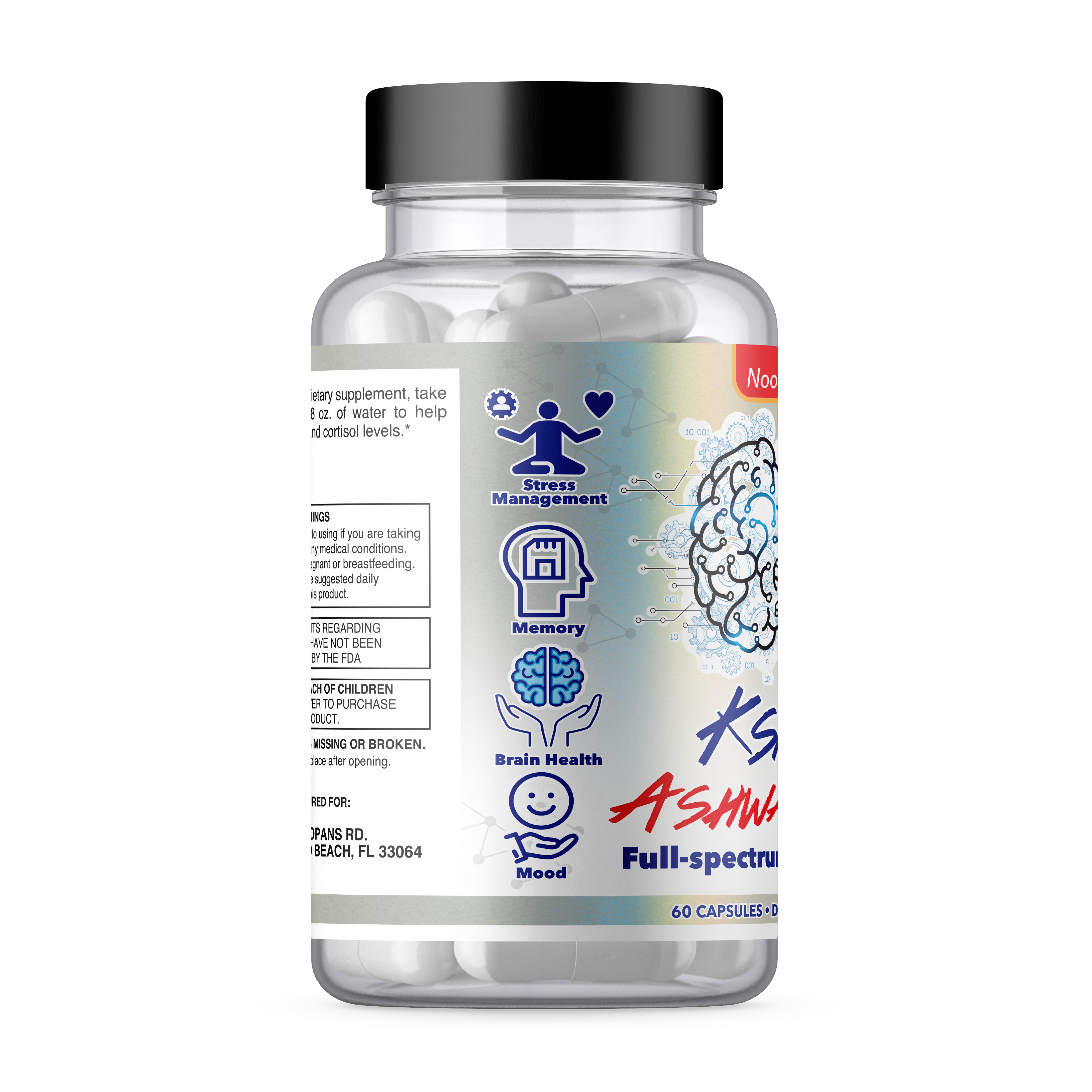 Noo-HYPE KSM-66, 60 capsule Patented formula, Full Spectrum Ashwagandha Root extract